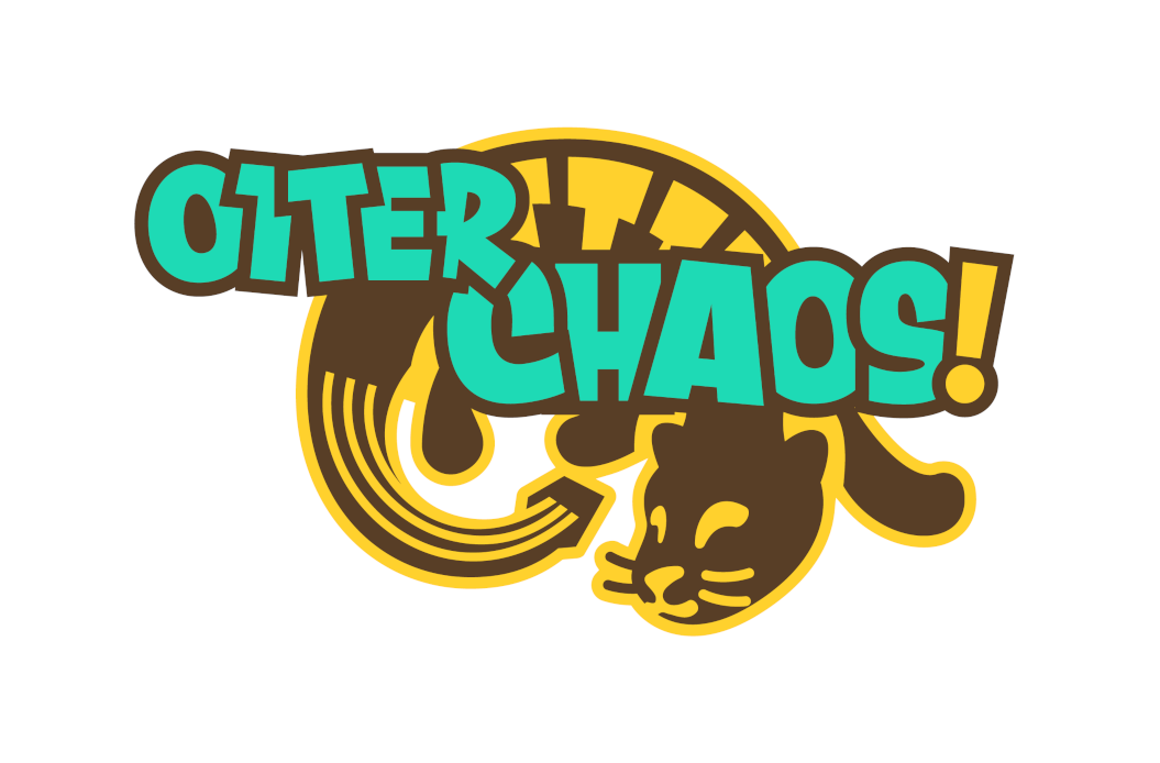 Sticker with "Otter Chaos!" and a icon of an otter with musical motifs on it.